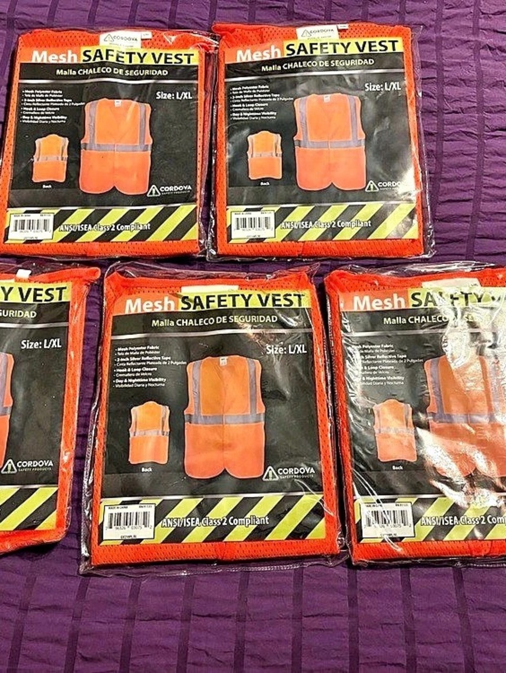 Cordova Mesh Safety Vest Orange L/XL 5-Pack
